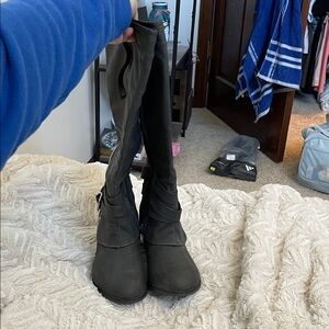 UGG Women's Over-the-Knee Black Buckle Boots